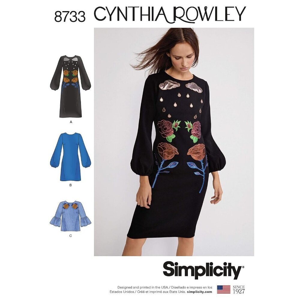 Simplicity 8733 Sewing Pattern Cynthia Rowley Dress Top Womens 4-12 Uncut Rose